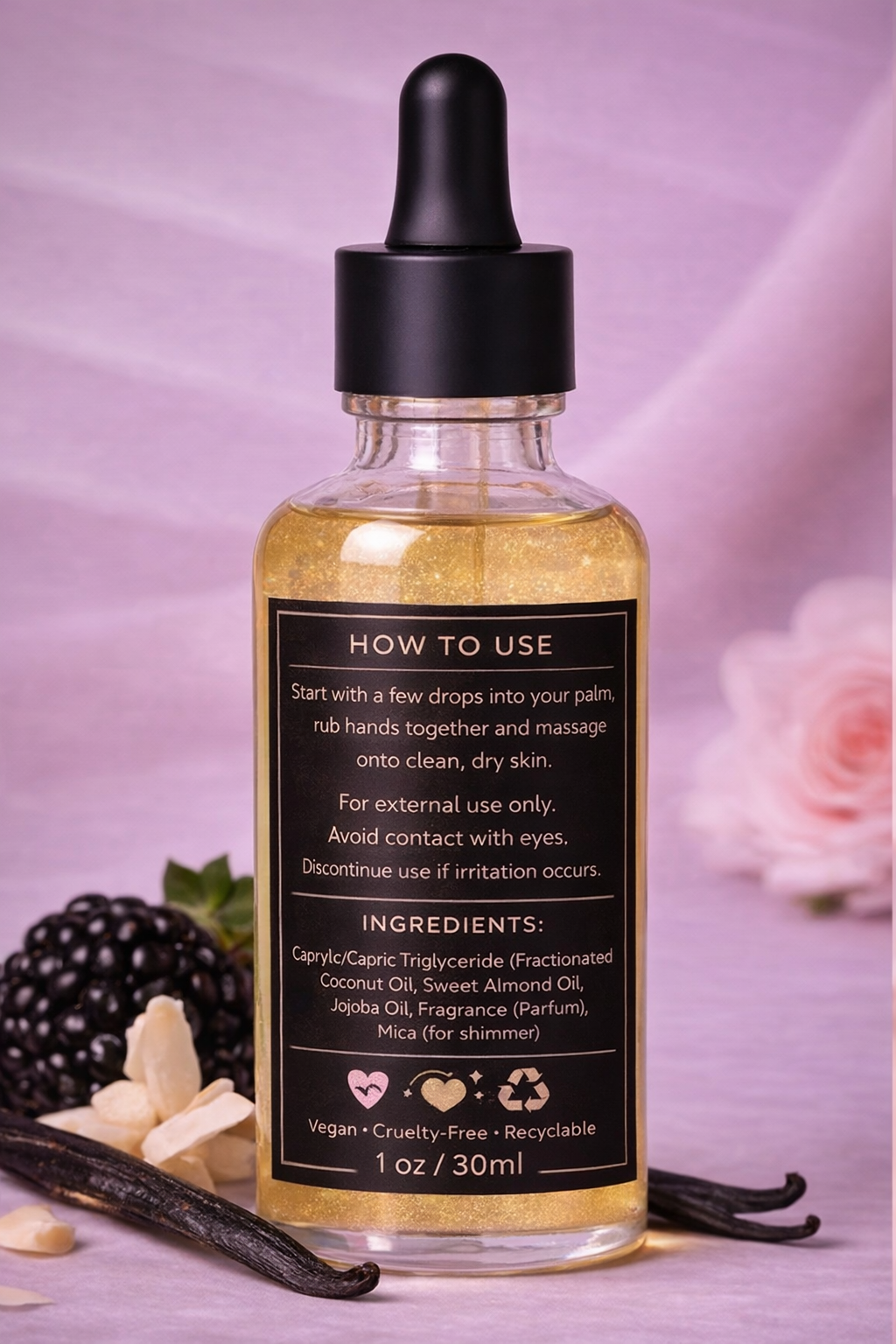 Blackberry Vanilla Dream Soft Glow Body Oil (1 oz)